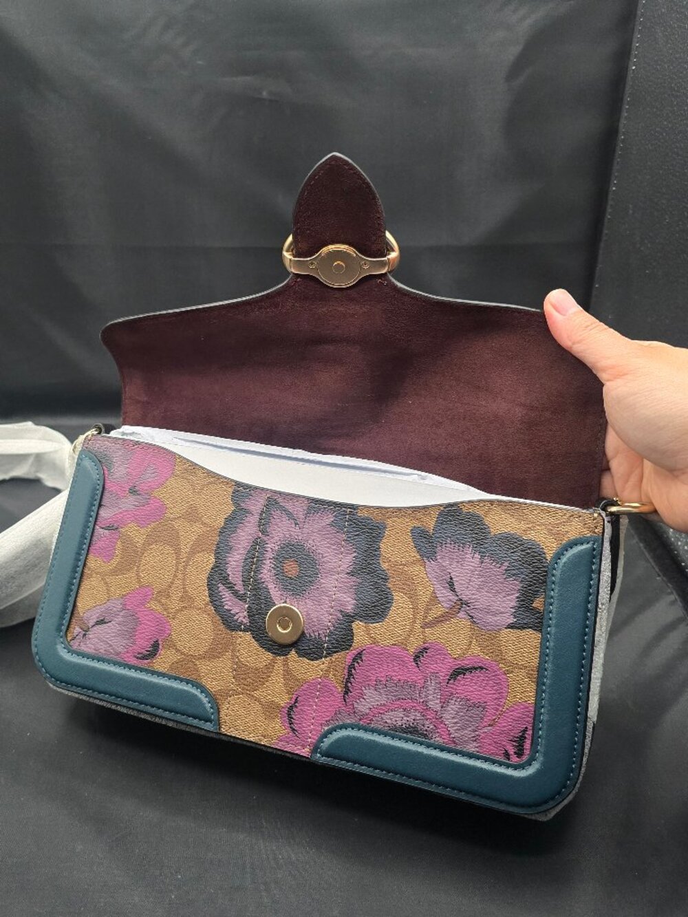 Coach Georgie Shoulder Bag in Signature Canvas with Kaffe Fasse Print 6020 - Picture 6 of 11